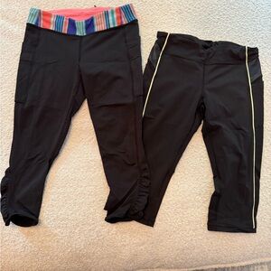 Ivivva size 14 BUNDLE black capri leggings